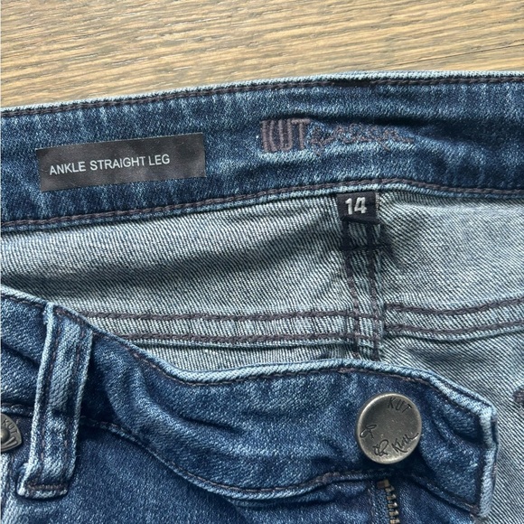 KUT From The Kloth Women’s Ankle Straight Leg Blue Distressed Jeans. Size 14 - Picture 5 of 6